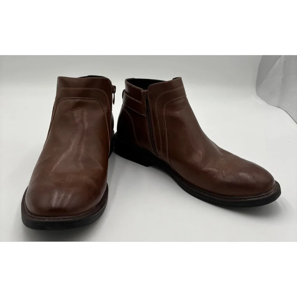 Men's Brown Alfani Rogan Boot Side Zipper Shoe Size 10.5 M